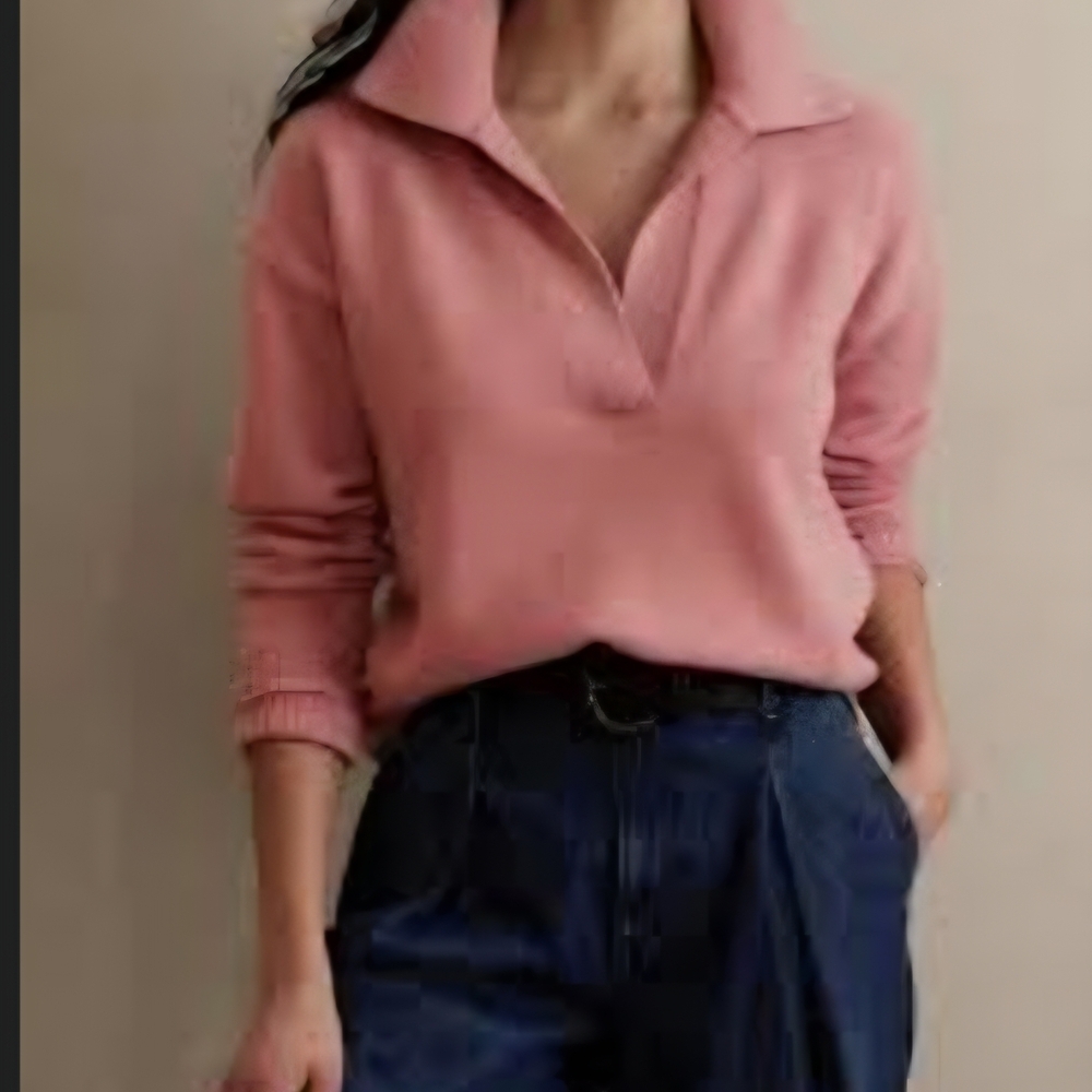 Elegant Pink V-Neck Sweater for Women Pit To Pit 23 Fit Up To L 1441